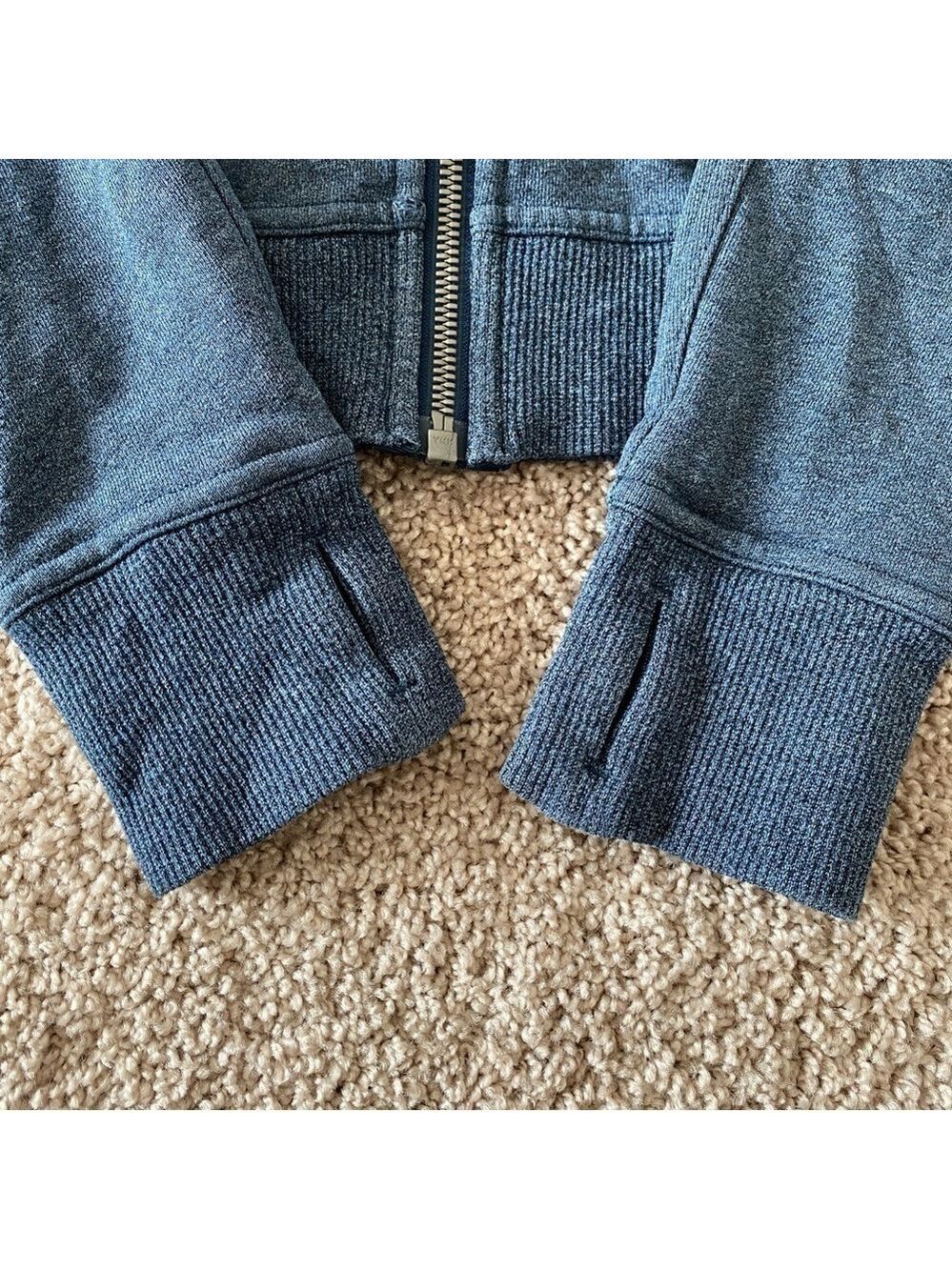 Lululemon Huddle & Hustle Hoodie Heathered Blue Sz 6 Full Zip Sweatshirt - Picture 7 of 12